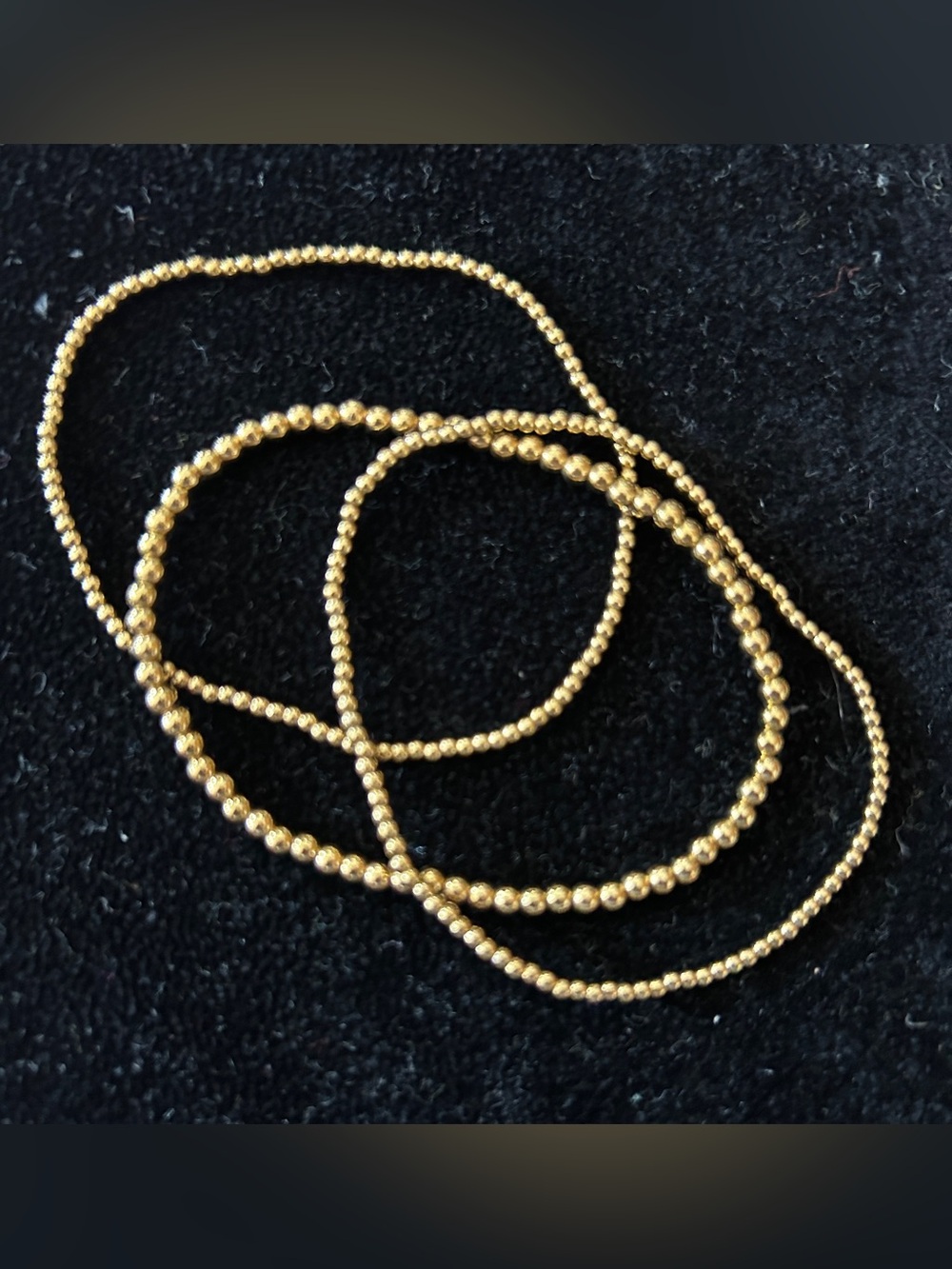 Classic Gold Beaded Women's Bracelet Set set of 3 stretch bracelets